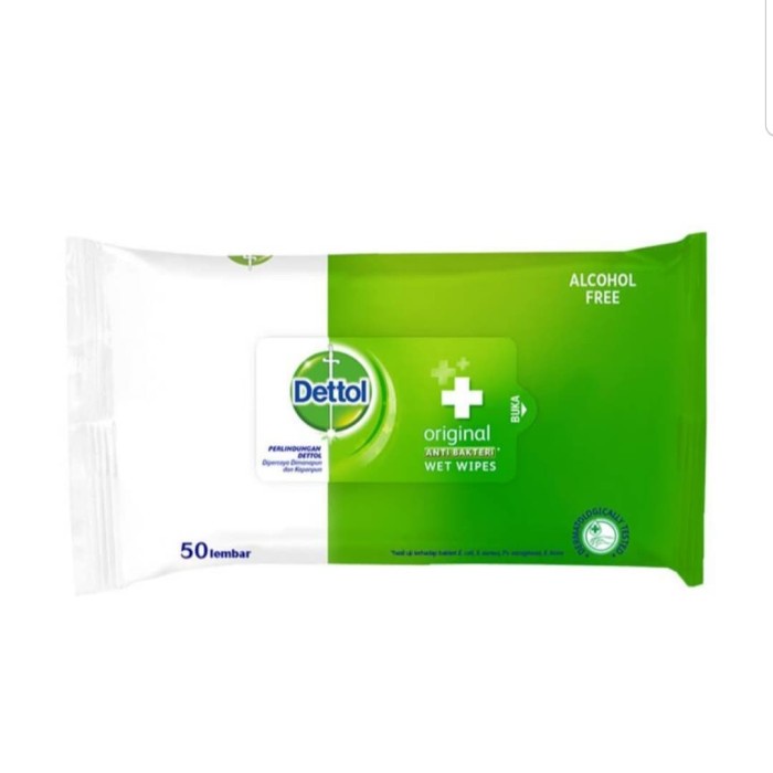 DETTOL WET WIPES ORIGINAL. TISSUE TISU TISSU BASAH ANTISEPTIC isi 50 detol
