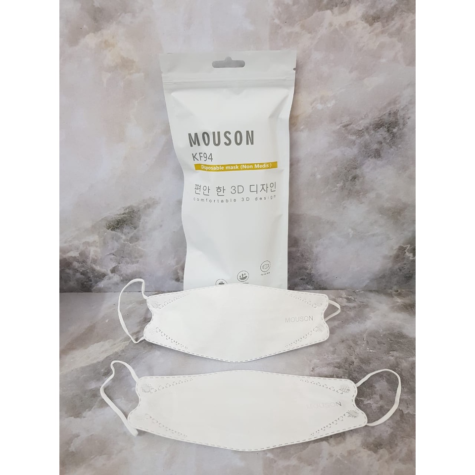 MASKER KF94 MOUSON ISI 10PC Masker KF 94 4ply Masker 4D EVO isi 10pcs-KF94 MOUSON WHT