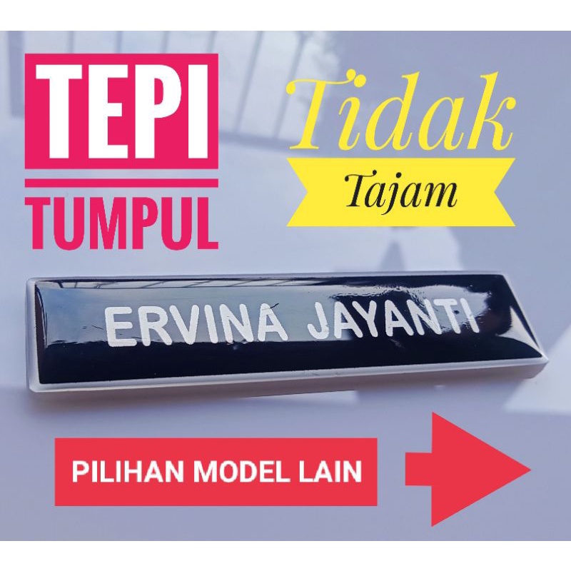 Name Tag Papan Nama Dada Standar PNS / ASN - Bahan Resin Viberglass - Peniti &amp; Magnet #Name Tag Indonesia