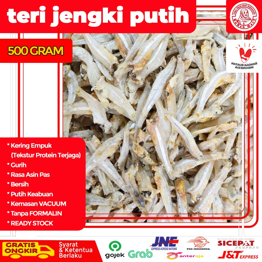 

Ikan Teri Jengki Putih Kering Premium 500 GRAM