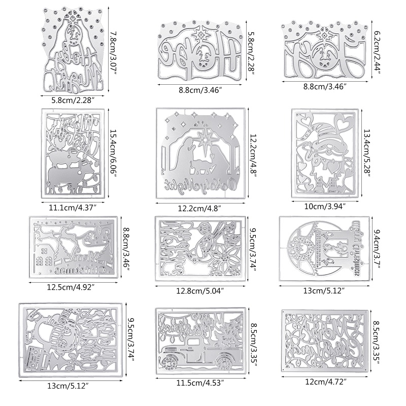 Cetakan Cutting Dies Bahan Metal Desain Merry Christmas Untuk Dekorasi Scrapbook