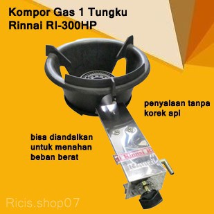 Kompor Gas 1 Tungku Rinnai RI 300HP High Pressure Api Biru