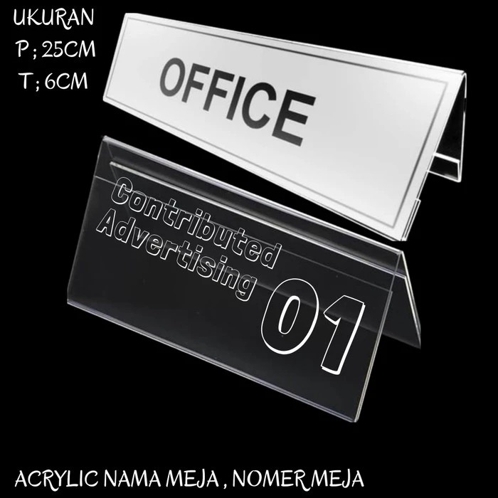 

Sign Holder Akrilik, papan nama meja
