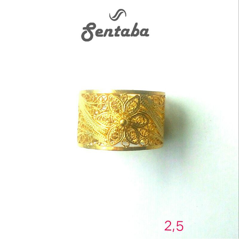 Cincin Perak Eksklusif Sepuh Emas