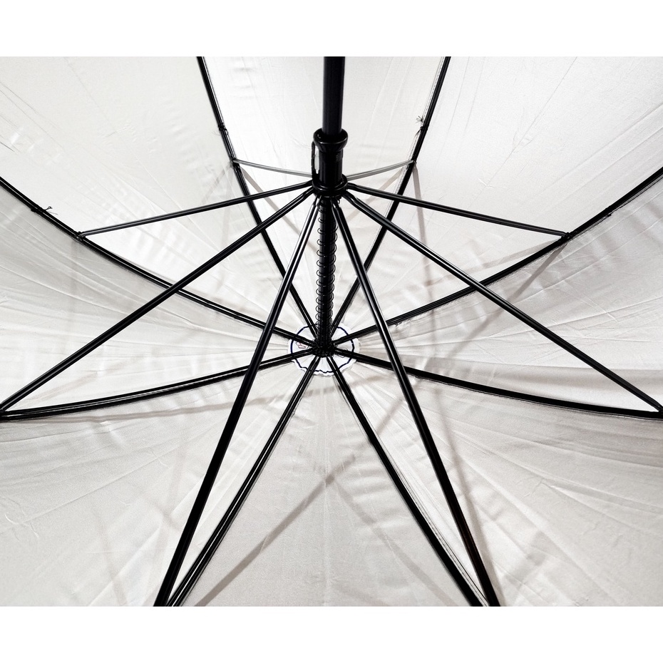 (100)Payung Golf JUMBO Polos Dalam Silver Anti UV Premium Quality Ujung Besi