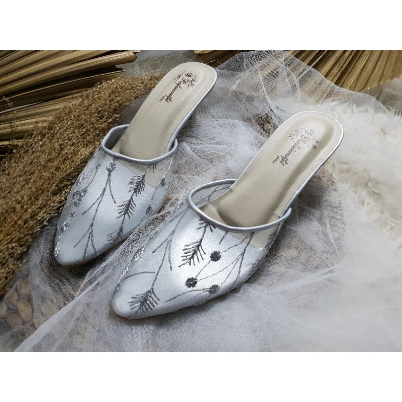 sepatu wanita silver abu sepatu sexy wanita 5cm lancip