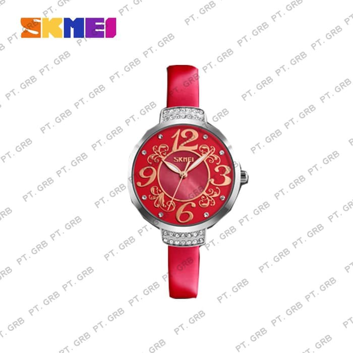 Jam Tangan Wanita Analog SKMEI 9160 Red Water Resistant 30M