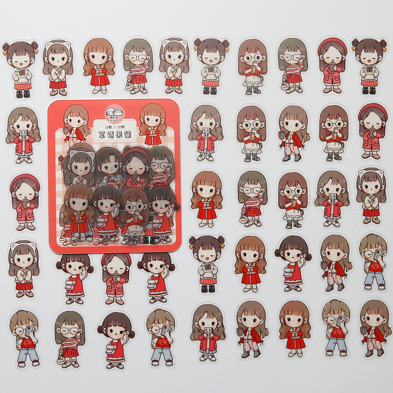 imoda 40 lembar Gadis Cantik dan Cantik Scrapbooking Dekorasi DIY Stiker-D