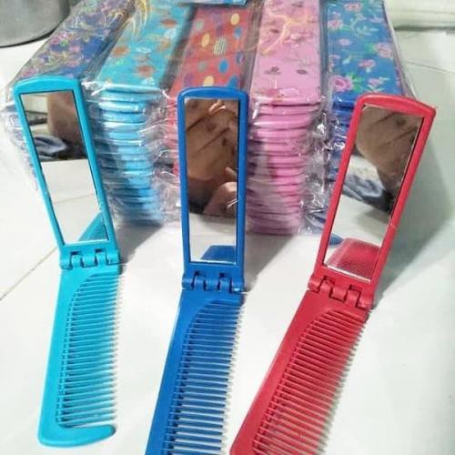 [DEASTORE] SISIR LIPAT KACA / CERMIN LIPAT SAKU / KACA SISIR LIPAT PENDEK LOKAL