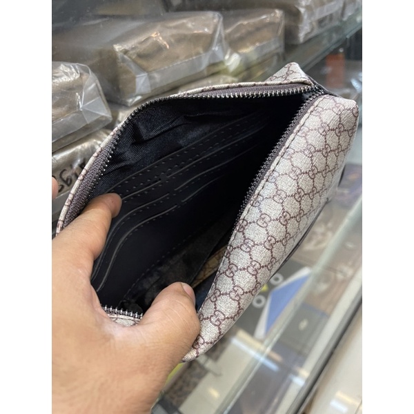 Clutch gucci leather Tas Tangan Card mirror pria/wanita