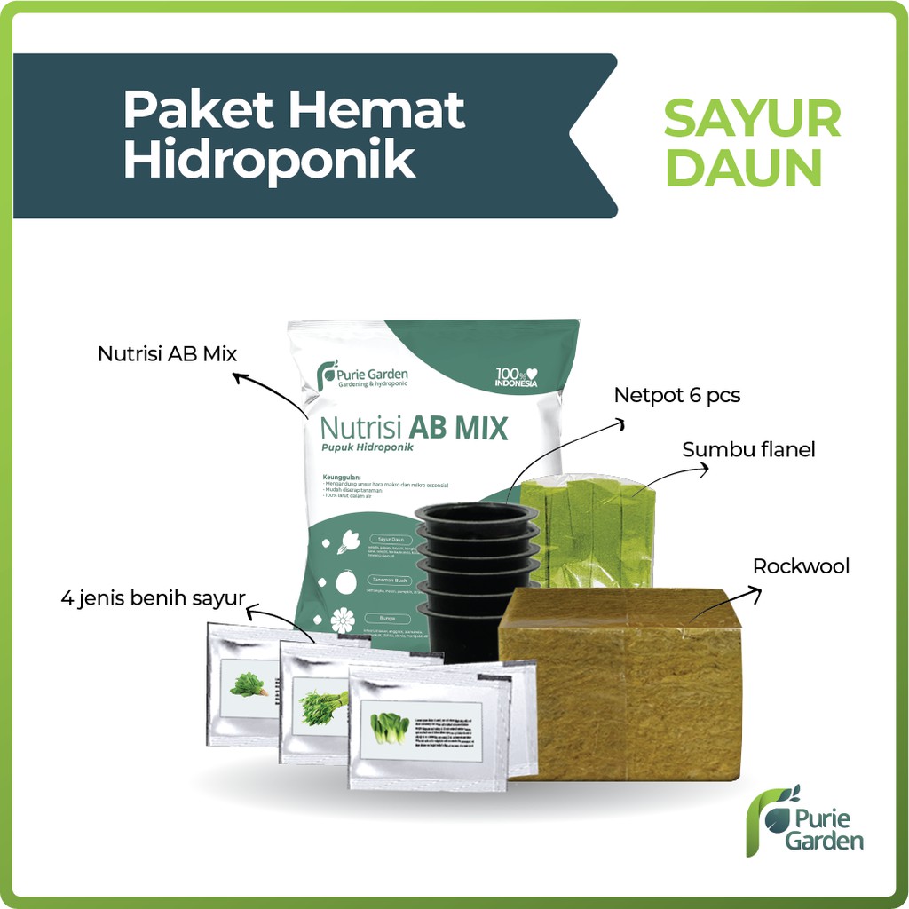 Paket Hidroponik Hemat Sayuran Daun PG KDR