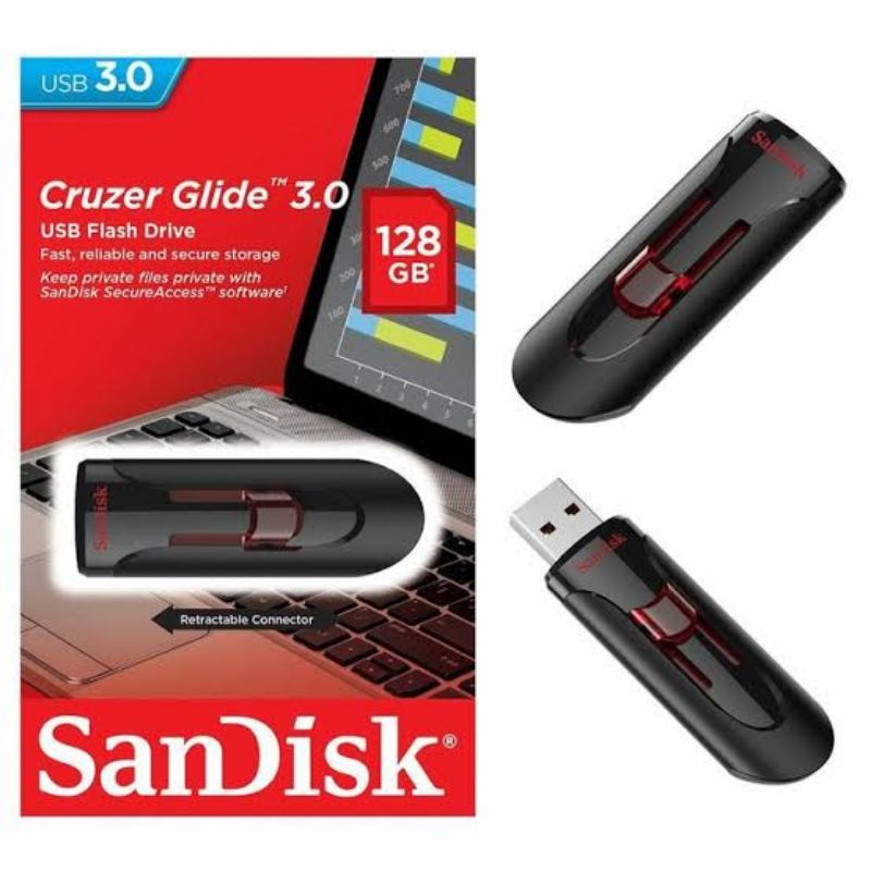 Flashdisk Sandisk Cruzer Glide 128 GB Original