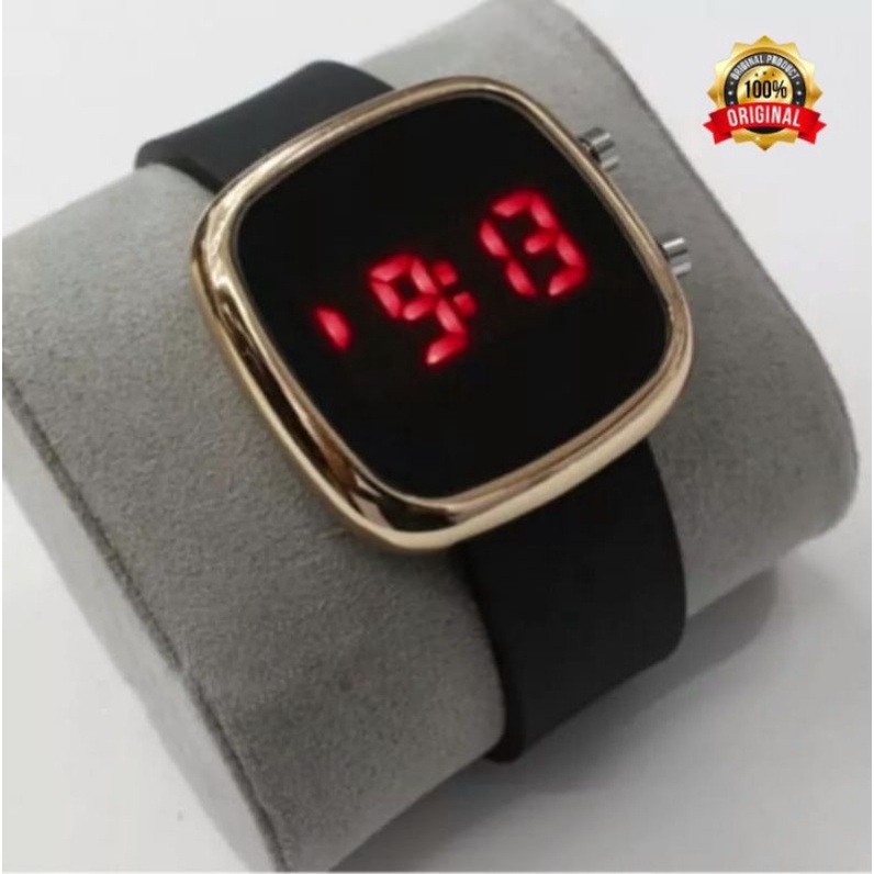 COD JAM LED FASHION WANITA JAM TANGAN WANITA WATER RESISTANT JAM TANGAN CEWEK LED TERBARU JAM TANGAN WANITA STRAP RUBERR JAM TANGAN CEWEK WARNA HITAM JAM TANGAN WANITA ANTI AIR