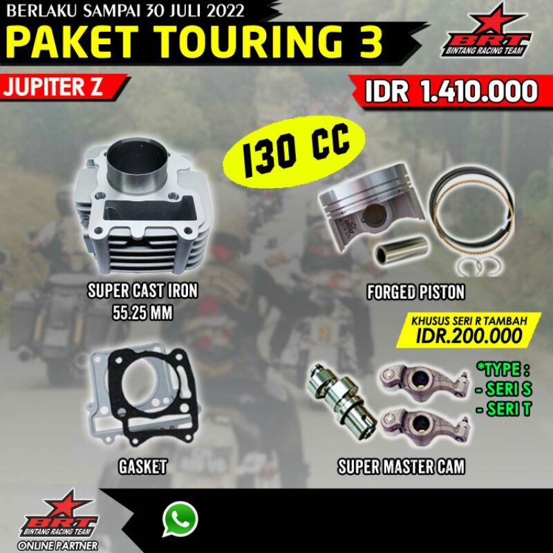 Paket Jupiter Z Blok Cast Iron + Piston + Noken As + RRA