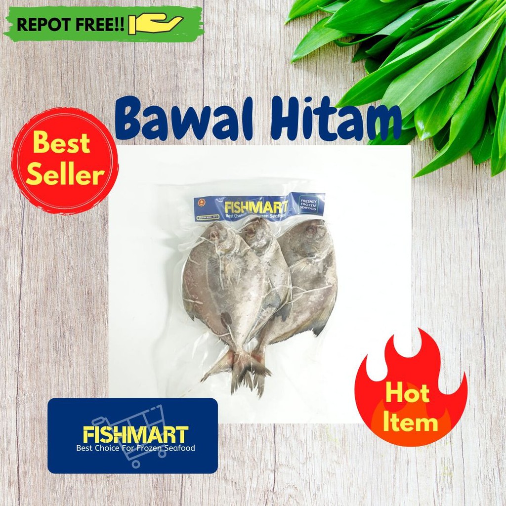 

Ikan Bawal Hitam SEGAR/BEKU/FROZEN Sudah bersih 500 GRAM