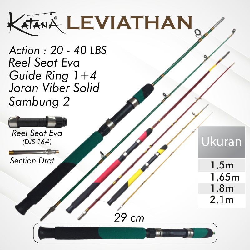 Joran Katana Leviathan 1,5M - 2,1M ( Fiber Solid Transparan )