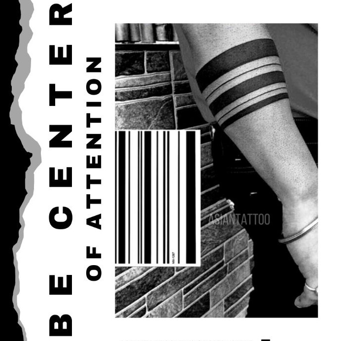 Desain garis gelang tribal temporary tattoo tato temporer fashion Bahan Bagus . Tato Temporer Tangan
