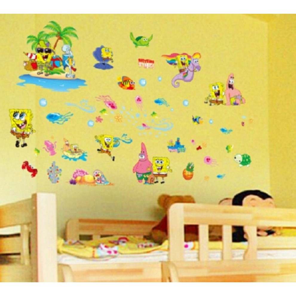 AURA - Wall Stiker Tembok - Wallstiker - Stiker Dinding - Wall Sticker Kartun PBikini Bottom