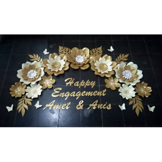 

PAPER FLOWER BACKDROP LAMARAN NIKAHAN ULANG TAHUN DEKORASI FREE TULISAN