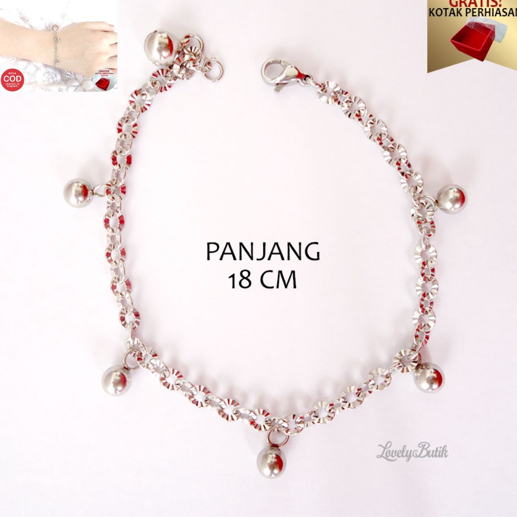 Promo Bonus Kotak Perhiasan - Lovelybutik Gelang Tangan Wanita Titanium Anti karat Model Terbaru kekinian Bol4 Kerincing Berbunyi