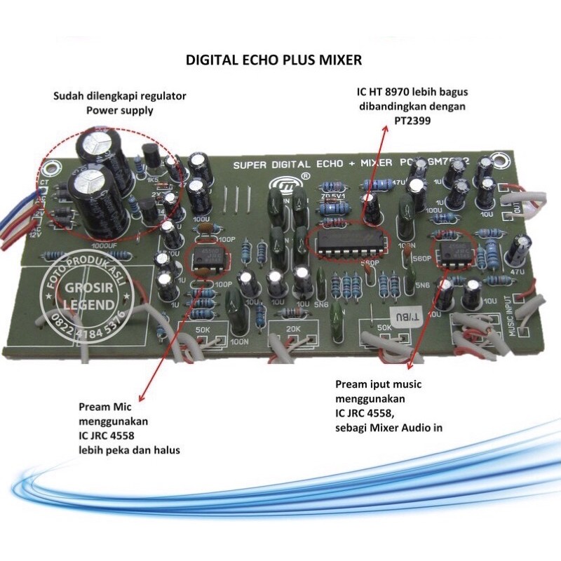 Kit super digital echo plus mixer GM 7002