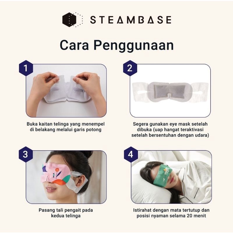 STEAMBASE Warming Eyemask | Masker Relaksasi | Masker Penghangat Mata 1EA