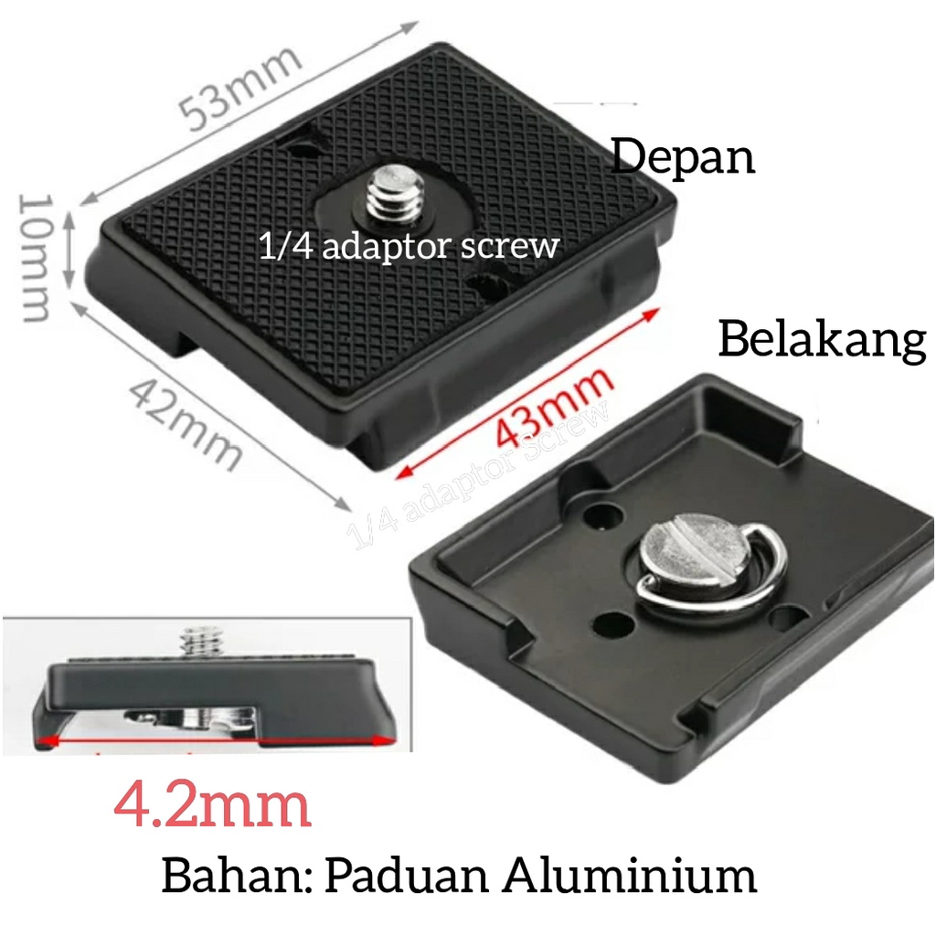 Quick Release Plate for Tripod Somita Papan besar A1 42 × 43mm