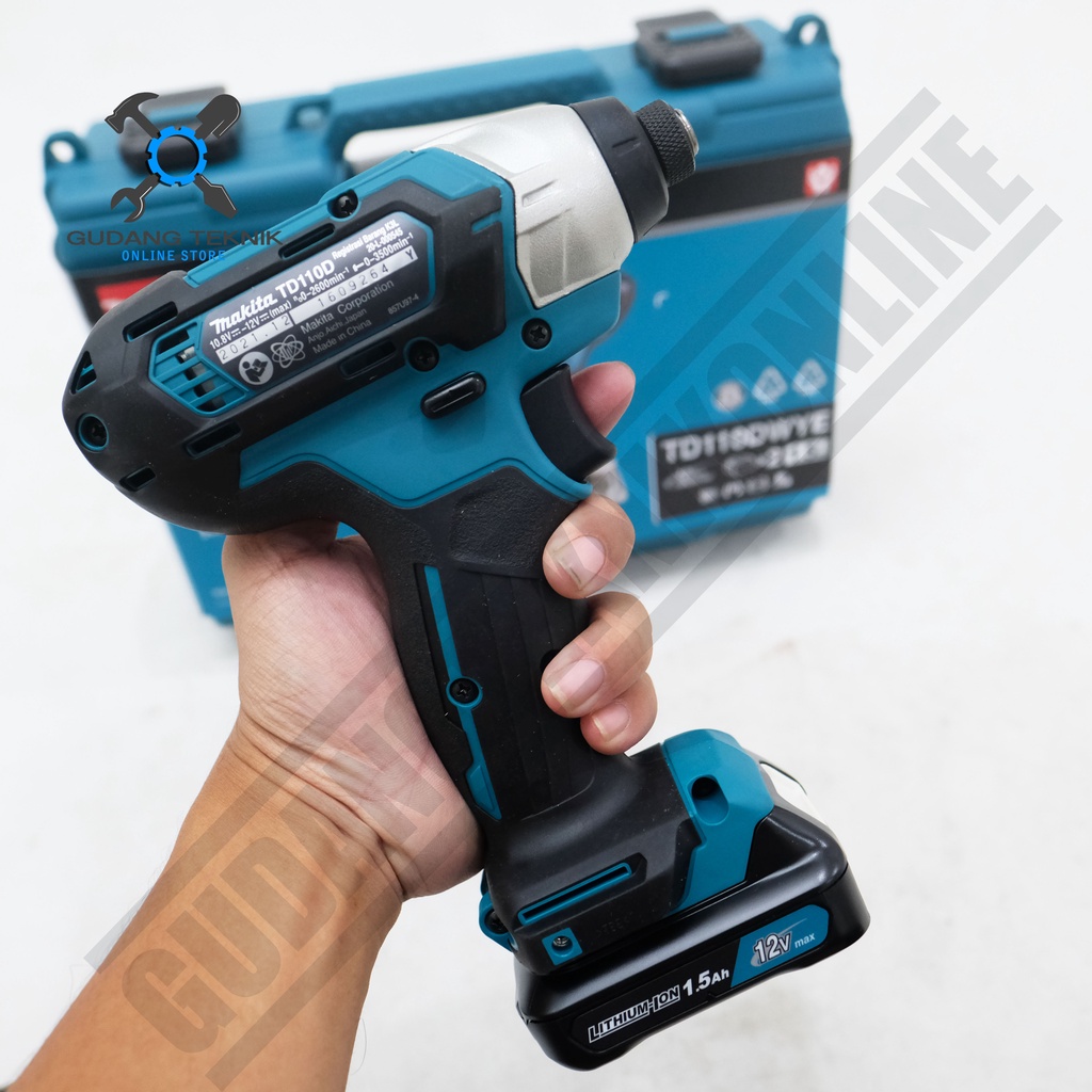 Impact Driver Cordless MAKITA TD110DWYE / Mesin Bor Obeng Baterai 12V MAKITA TD 110 DWYE