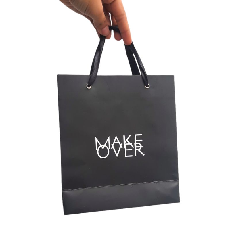 THRIFT PRELOVED PAPER BAG MAKE OVER ORIGINAL TERBUAT DARI CRAFT PAPER / KERTAS KRAFT BLACK / HITAM P
