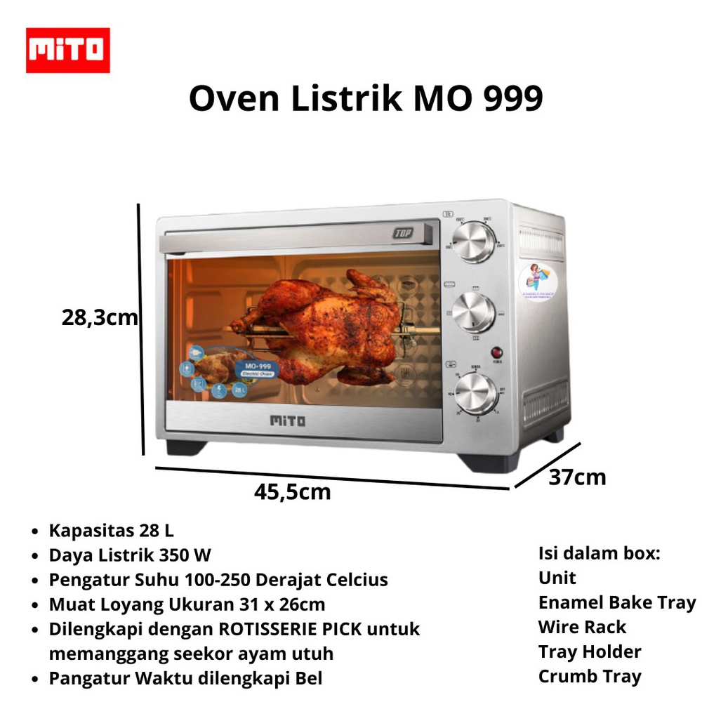 Electric Oven 28L MO-999 Mito - oven elektrik