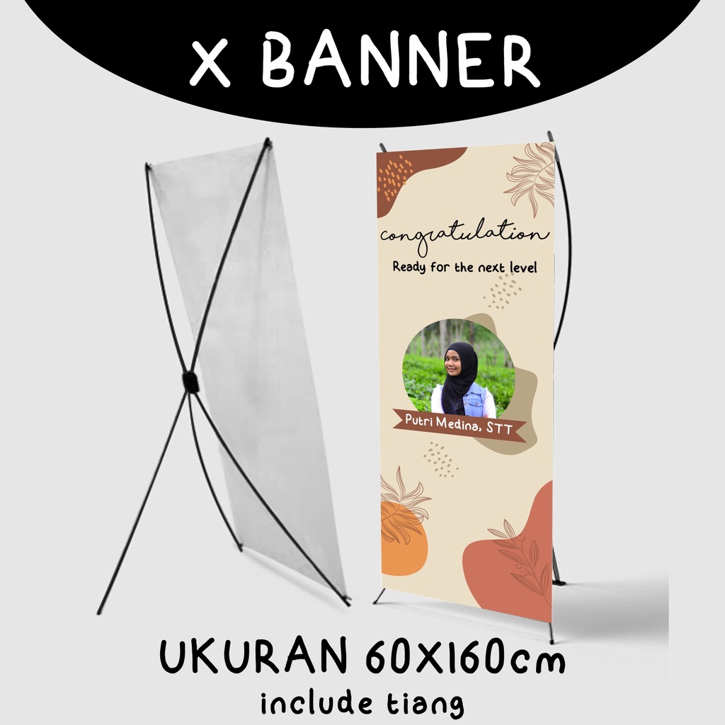 Jual Paket Xbanner Custom Wisuda Sidang Tiang Spanduk Wedding Y