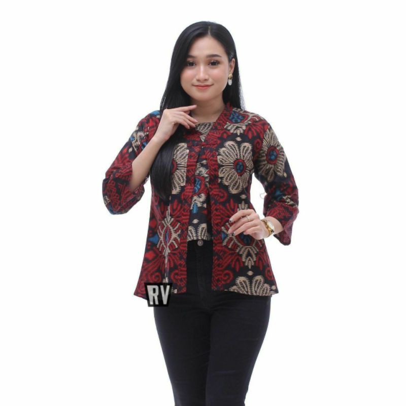 Atasan Batik Wanita PPBTK07 Modern Batik murah Cassual Atasanbatik Wanitabatik /Atasanwanita...-Kecubung mrh ktb.