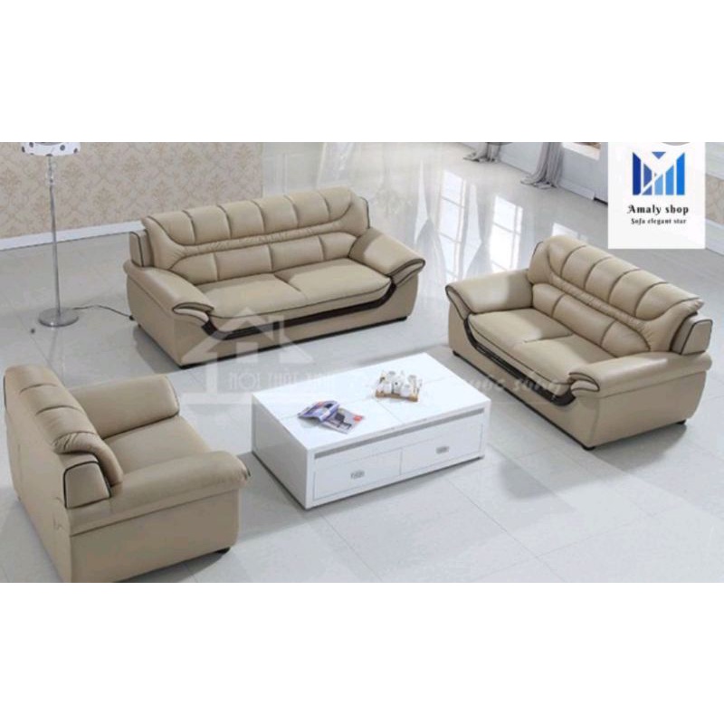sofa kulit 221 minimalis kualitas premium