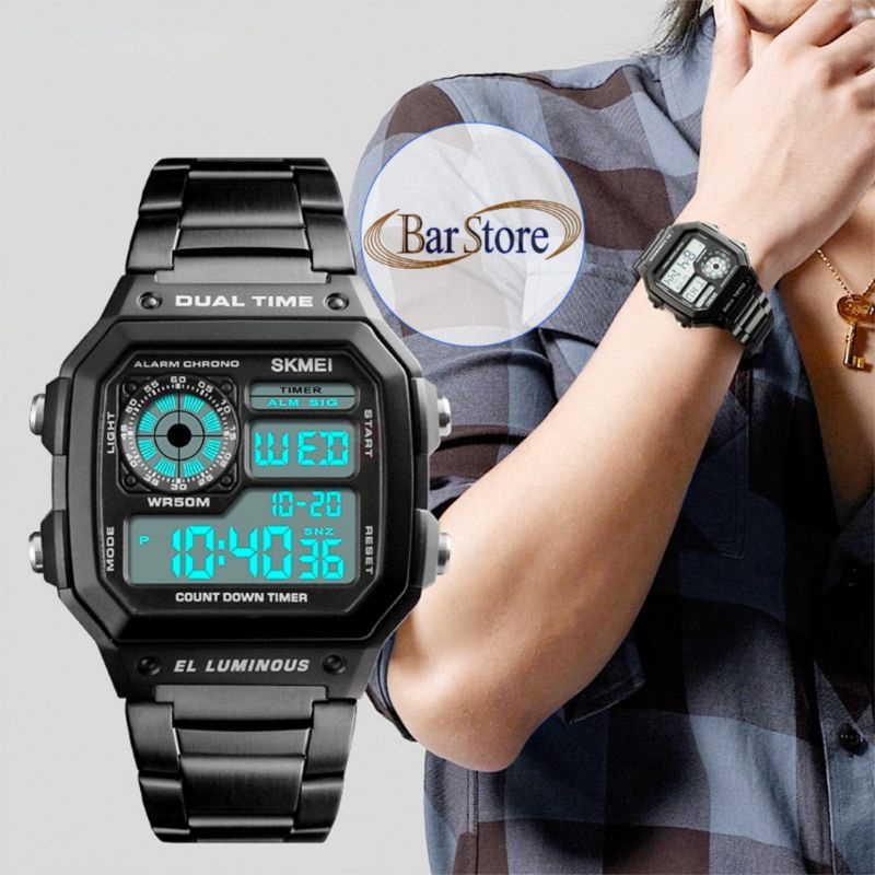 Jam Tangan Keren Pria Wanita Digital SKMEI Model Elegant 1335