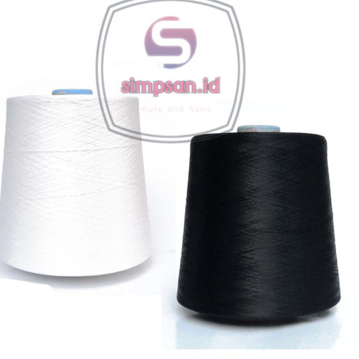 ◌ BENANG POLYESTER OBRAS 1 KG / BENANG OBRAS PUTIH HITAM ± 1Kg ♣