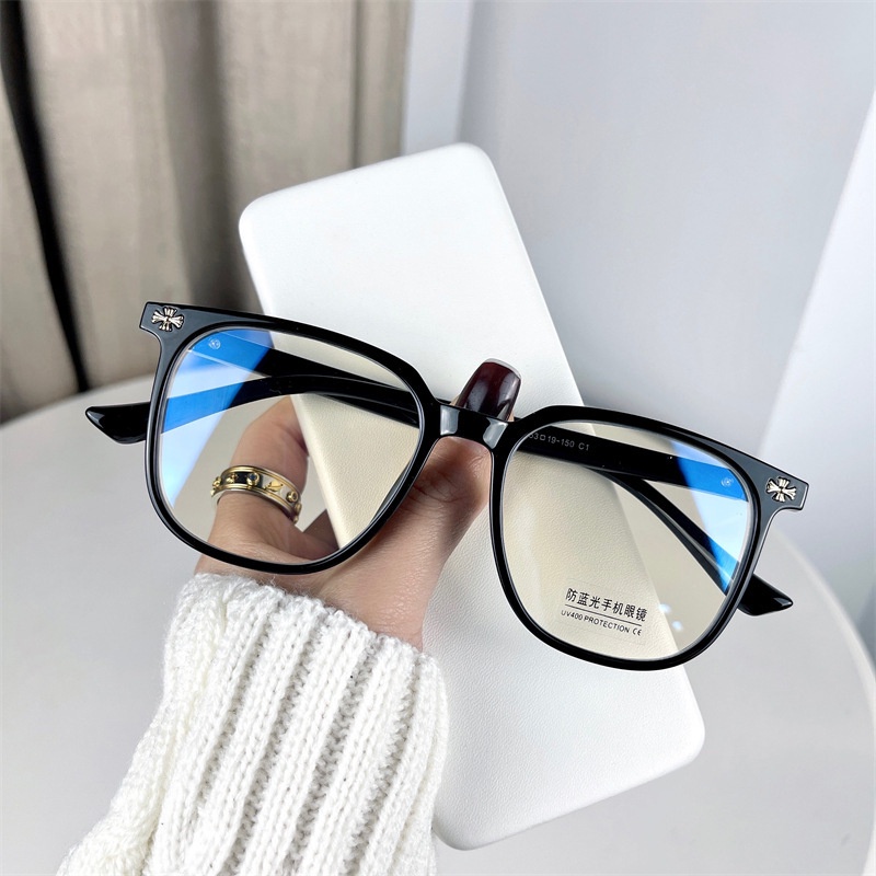 Kacamata Anti Blue Light Bentuk Kotak Oversized TR90 Gaya Korea Untuk Wanita