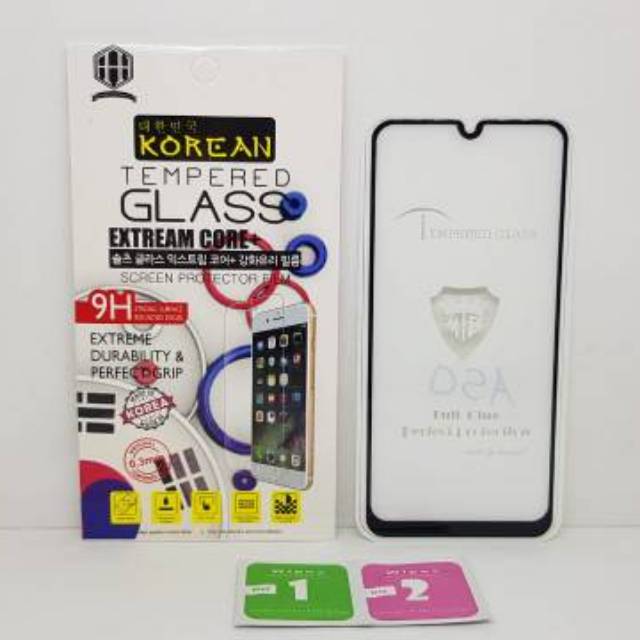 KOREAN Tempered Glass Samsung A50 6.4&quot; FULL SCREEN Guard TG 5D Samsung A505 FULL GLUE Anti Gores Kc