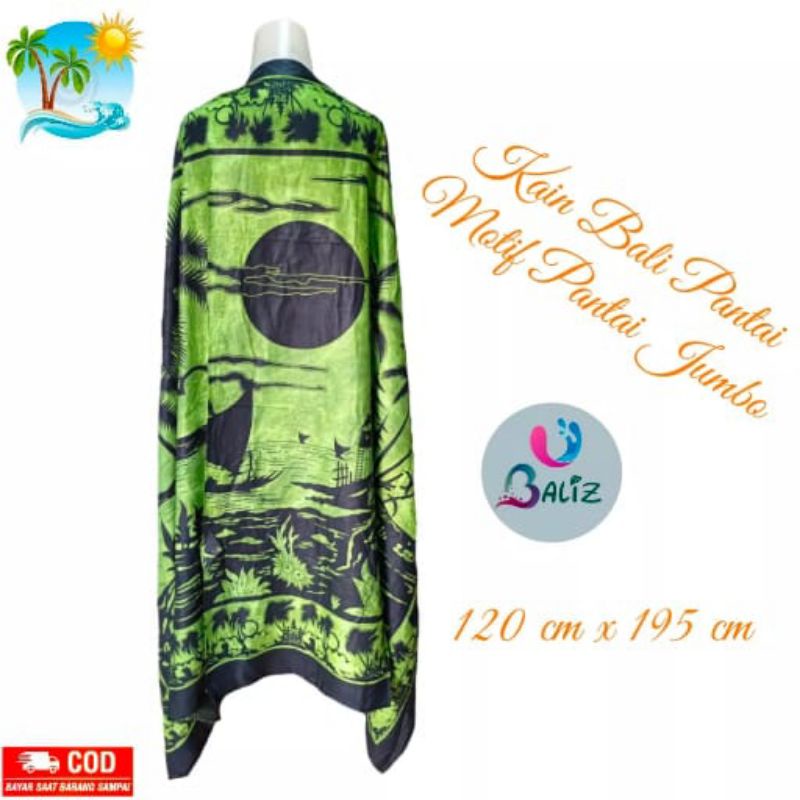 Kain Pantai Std/ Selendang Pantai /Sarung Bali / Selimut Pantai/ Kain Aksesories / Motif Pemandangan Pantai