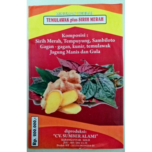 

MINUMAN TEMULAWAK+SIRIH MERAH