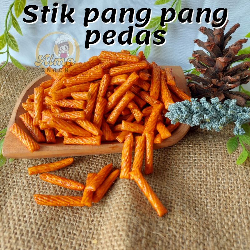 ALMA.SNACK STIK PANGPANG PEDAS JAIPONG 250gr SNACK KILOAN MURAH