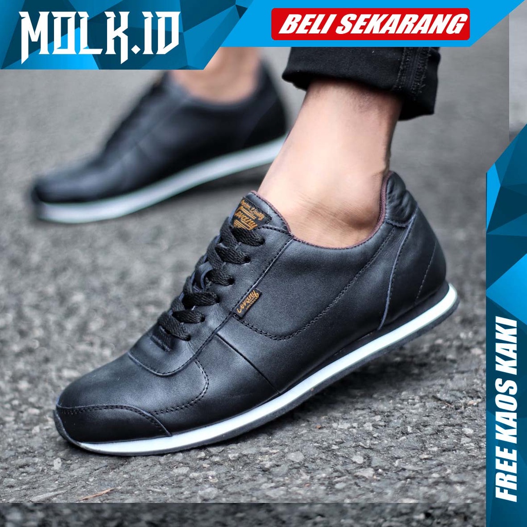 MOLK|Sepatu Sneakers Casual Pria Keren Kulit Asli Original Distro Murah Kasual Santai Main Gaya