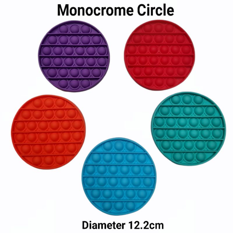 Mainan Popit Fidget Push it Pop it Mainan Trend Tiktok melatih sensor Motorik Anak-Mono Circle