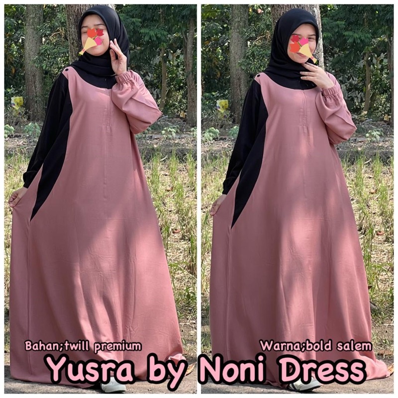 Daster Arab Noni YUSRA Maxi Dress Premium Gamis Twill Syar'i