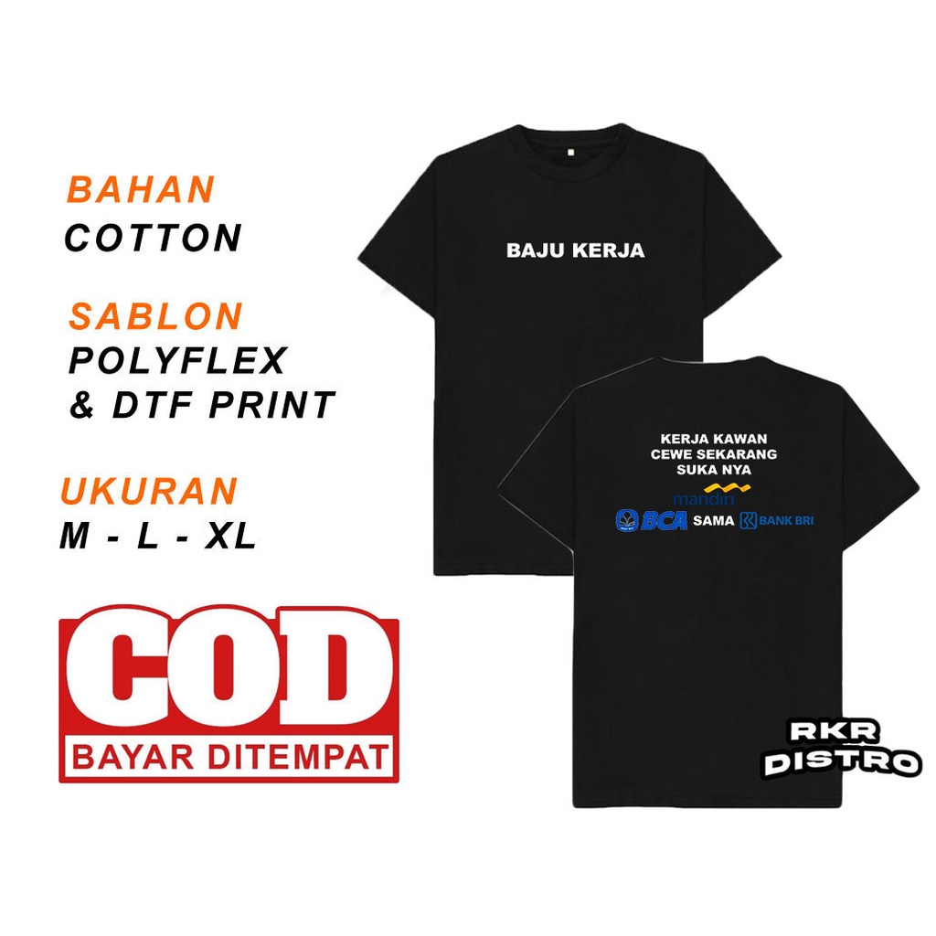 kaos  baju kerja kawan / kaos viral / kaos kerja pria murah bahan combed30s