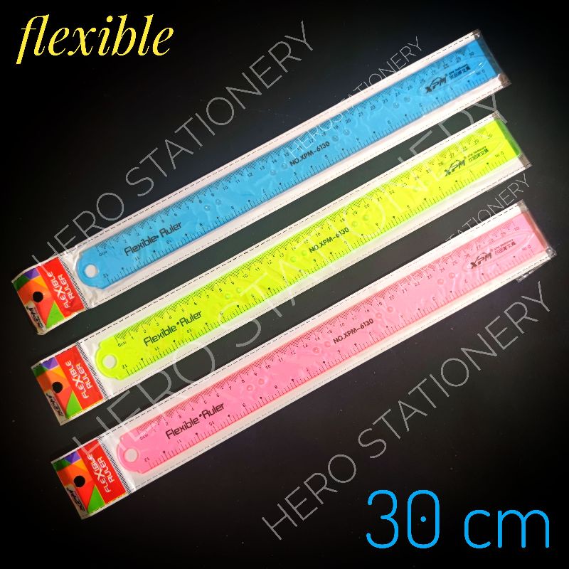 

SATUAN Penggaris plastik transparan lentur fleksibel flexible ruler 30 cm