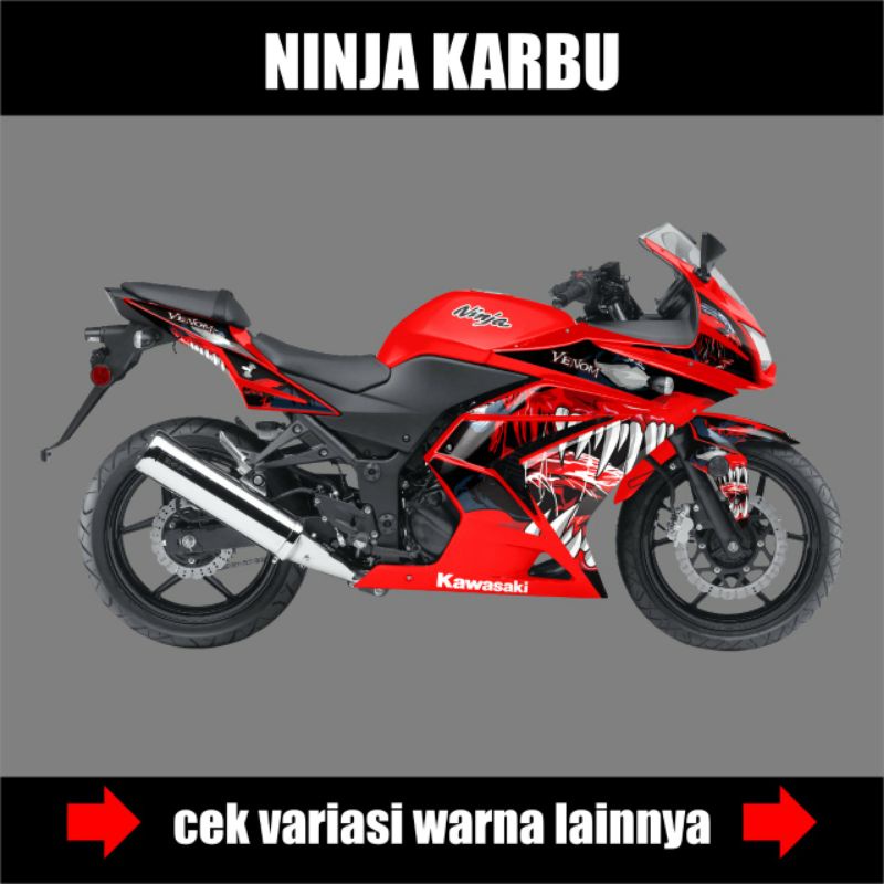 STRIPING STICKER NINJA 250 KARBU STIKER NINJA KARBU 250 R / VARIASI VENOM