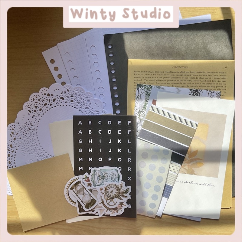 

58PCS++ MURAH Aesthetic mini beginner / pemula vintage journaling kit