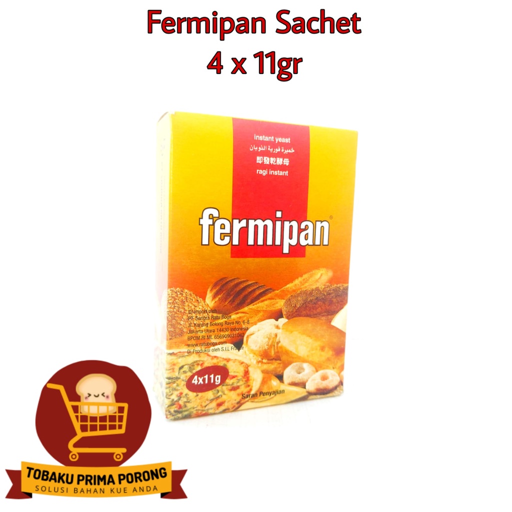 

FERMIPAN SACHET 11GR (1 pak)- RAGI FERMIPAN - RAGI INSTAN - INSTANT DRY YEAST - RAGI ROTI - LEAVENER