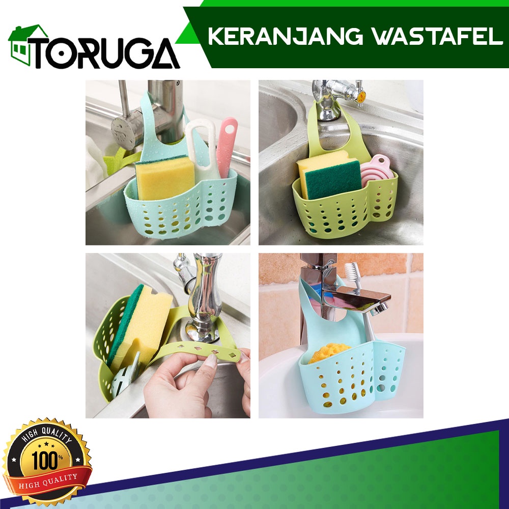 Keranjang Gantung Tempat Sabun Wastafel Cuci Piring Sink Organizer Serbaguna