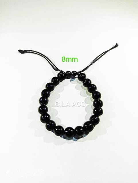 GELANG Kesehatan Black Jade Bulat Dijamin tidak luntur selamanya